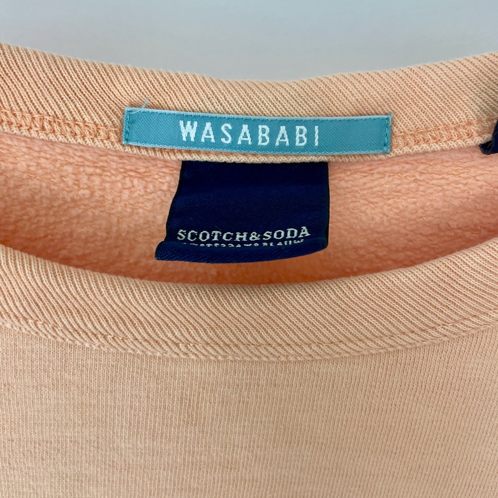 Scotch & Soda Far East Amsterdams Blauw Crewneck Sweatshirt, Apricot, M, EUC - Picture 4 of 9
